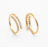 Pearl Pave Ring - Adjustable Gold/Silver Ring