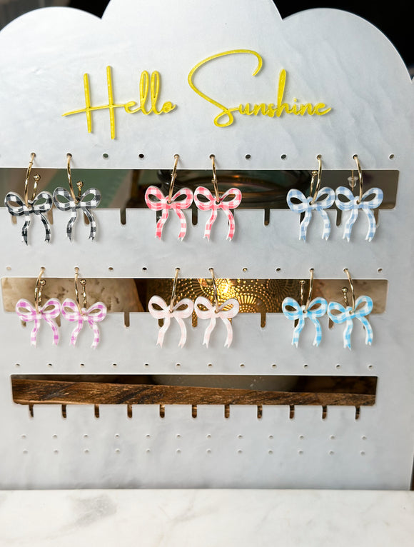 Betty Bow Hoop - Acrylic Earrings