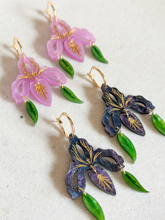 Iris Dangle - In Bloom - Acrylic Earrings