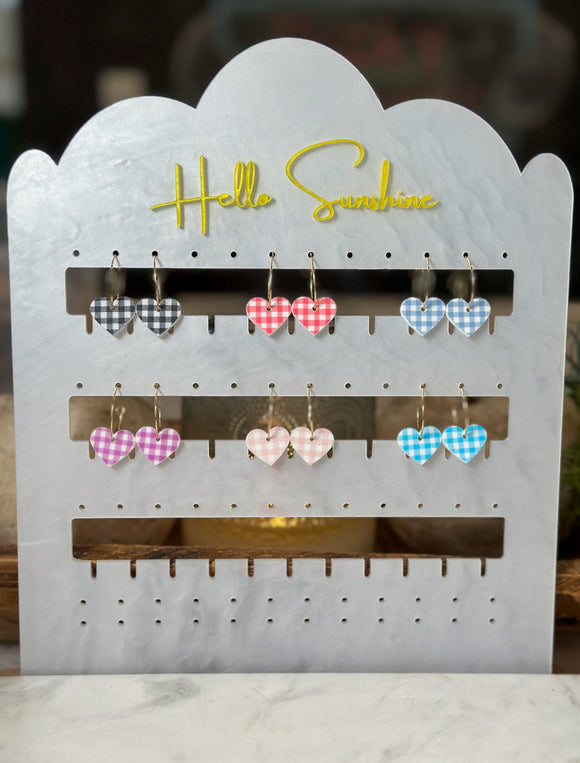 Bestie Hoop - Everyday Acrylic Heart Earrings