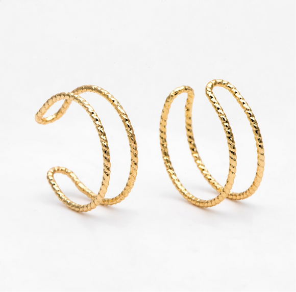 Colette Double Band Ring - Adjustable Gold Silver Ring