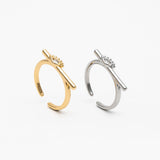 Evil Eye Bar Ring - Gold/Silver Adjustable Ring