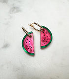 Watermelon Hoops - Fresh Harvest- Acrylic Earrings