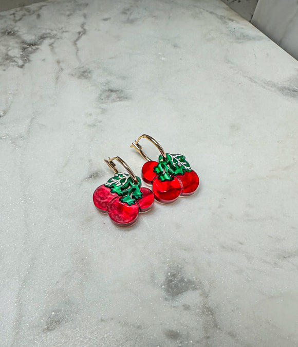 Tomato Hoops - Fresh Harvest - Acrylic Earrings