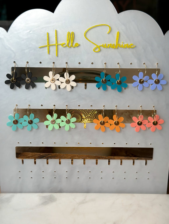 Mini Daisy Hoop - Everyday Acrylic Earrings