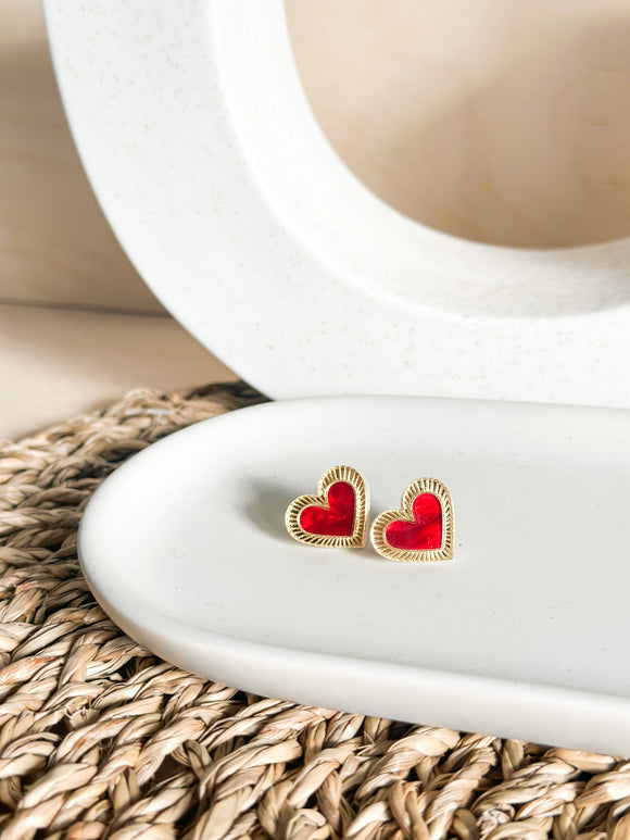 Harriet Heart Stud - Acrylic Earrings