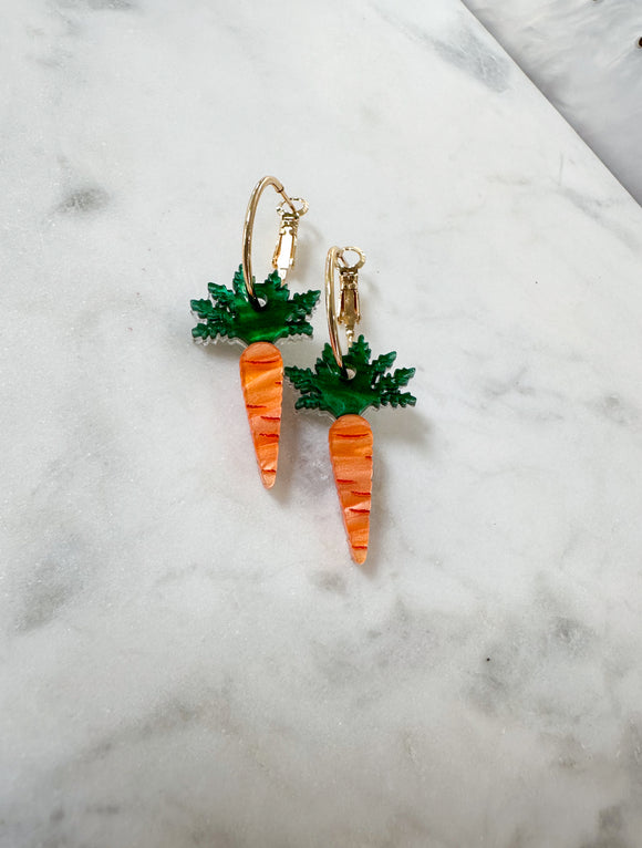 Carrot Hoops - Fresh Harvest-Acrylic Earrings