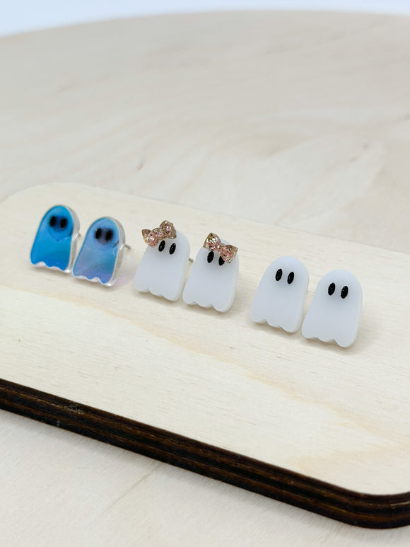 Ghostie Stud - Acrylic Halloween Earrings