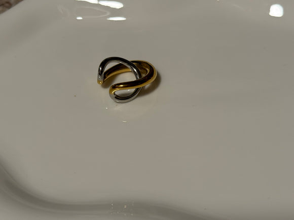 WS Chunky Gold Silver X Cuff