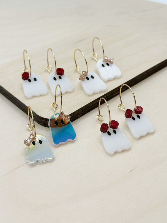 Ghostie Hoop - Acrylic Earrings