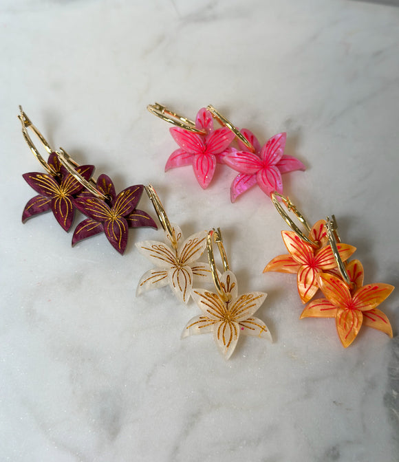 Lil Lily Hoop - In Bloom - Acrylic Earrings