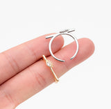Evil Eye Bar Ring - Gold/Silver Adjustable Ring