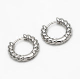 Emma - Gold Silver Rope Huggie Earrings