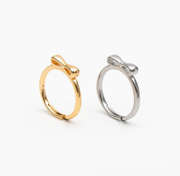 Bow Knot Ring - Gold/Silver Adjustable Ring