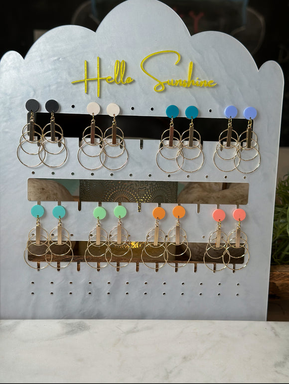 Lira Circular Gold Dangle Earrings