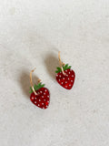 Strawberry Hoop - Fresh Harvest - Acrylic Earrings