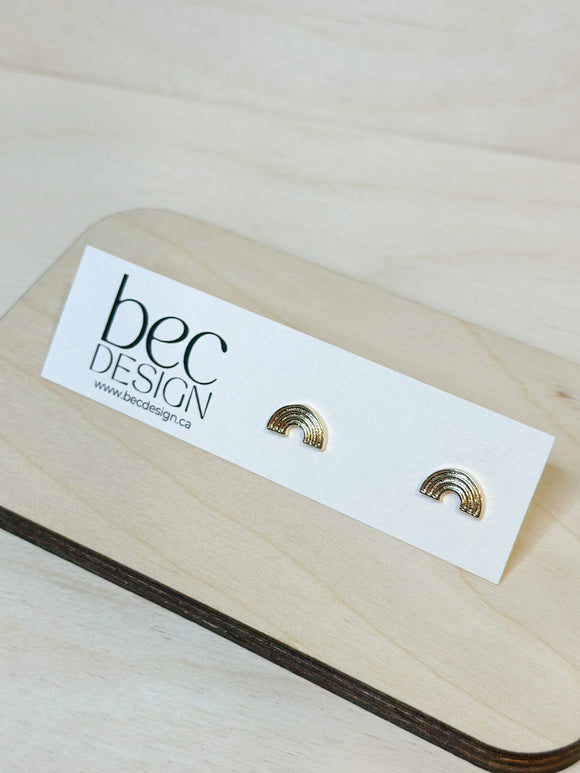 Rainbow Stud - Gold Earrings