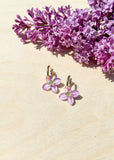 Lilac Hoop - Hand Painted - Spring Blooms Acrylic Earrings