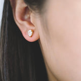 Elle - Cubic Zirconia Teardrop Gold Stud - Gold Earrings