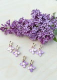 Lilac Hoop - Hand Painted - Spring Blooms Acrylic Earrings