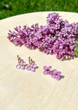 Lilac Hoop - Hand Painted - Spring Blooms Acrylic Earrings