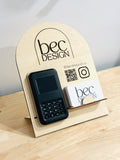 Payment Stand - Branded Square Upright Tap - QR Code - Business Card Holder