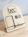 Payment Stand - Branded Square Upright Tap - QR Code - Business Card Holder