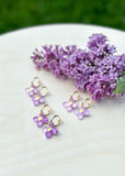 Lilac Hoop - Hand Painted - Spring Blooms Acrylic Earrings