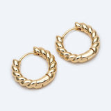 Emma - Gold Silver Rope Huggie Earrings