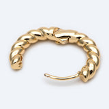 Emma - Gold Silver Rope Huggie Earrings