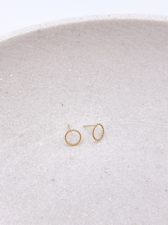 Ring Stud Earrings - Gold / Silver Earrings