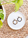 CLEAROUT Nat -  Hexagon Tortoise Earrings