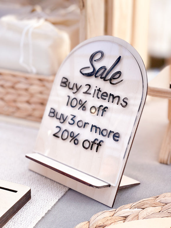 Table Sign- Erasable Display/ Sign with Acrylic