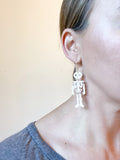 Skelly Dangle - Acrylic Skeleton Halloween Earrings